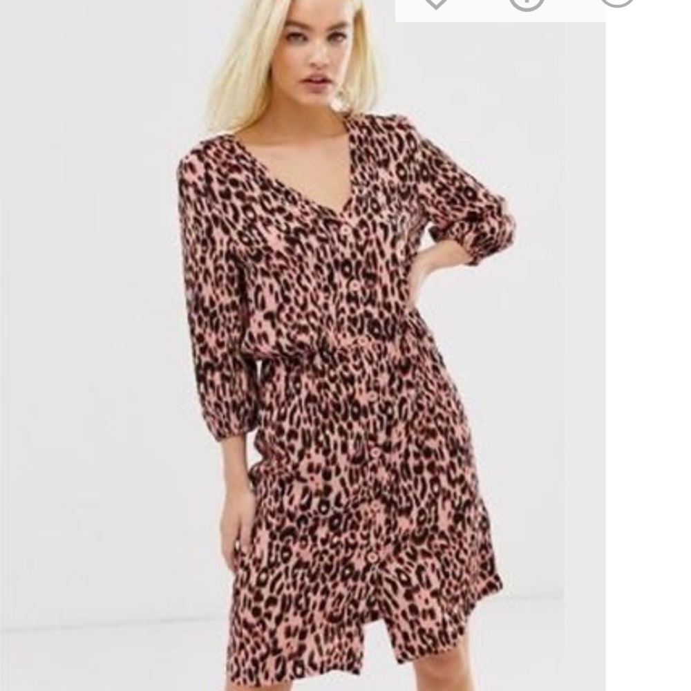 Soaked In Luxury Dress - pink dark animal print. Worn once - size Small